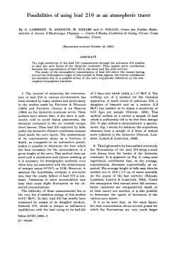 Possibilities of using lead 210 as an atmospheric tracer - Co