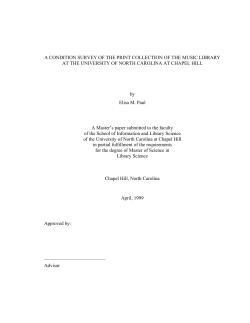 A CONDITION SURVEY OF THE PRINT COLLECTION OF THE