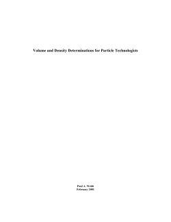 Volume and Density Determinations for Particle Technologists