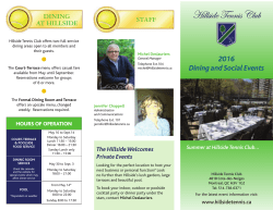 2016 Social Brochure. - Hillside Tennis Club