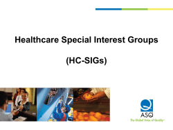 Healthcare Special Interest Groups (HC-SIGs)