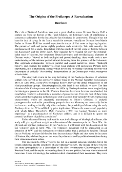 The Origins of the Freikorps