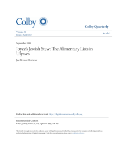 The Alimentary Lists in Ulysses