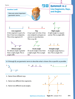 Homework14-2 Line Segments, Rays, and Angles