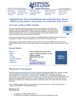 DEMONSTRATE YOUR HR EXPERTISE AND GAIN PRACTICAL