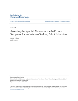 Assessing the Spanish Version of the 16PF in a Sample of Latina