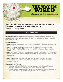 knowing your strengths, weaknesses, opportunities