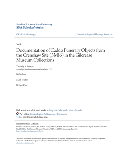 Documentation of Caddo Funerary Objects from the Crenshaw Site