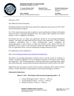 MAHWAH BOARD OF EDUCATION February 1