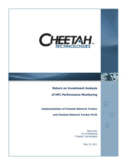 Network Tracker ROI Analysis of HFC Performance Monitoring