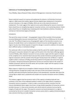 Submission 4 - Denis O`Malley - Transitioning Regional Economies