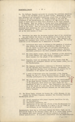 Secretarial Report 33. The Defiance Campaign succeeded in