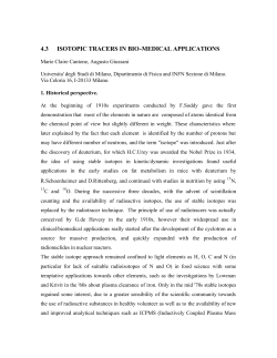 4.3 isotopic tracers in bio-medical applications