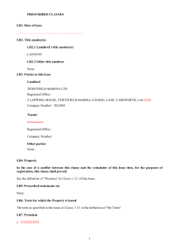 Lease Agreement - Tewitfield Marina