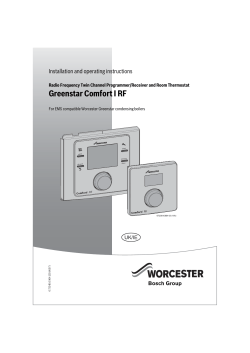 Greenstar Comfort I RF - Worcester, Bosch Group