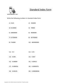 Standard Index Form - Maths Homework Help Online