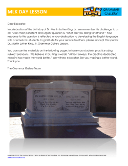 mlk day lesson - Grammar Gallery