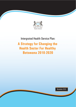 A Strategy for Changing the Health Sector For Healthy Botswana