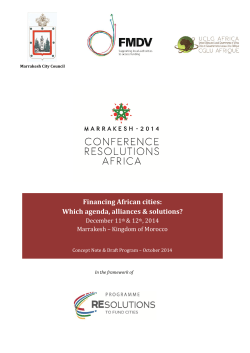Financing African cities - World Association of the Major Metropolises