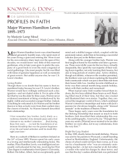 Profiles in Faith: Major Warren Hamilton Lewis