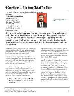 9 Questions to Ask Your CPA at Tax Time