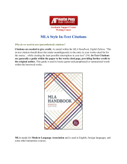 MLA Style In-Text Citations - Austin Peay State University