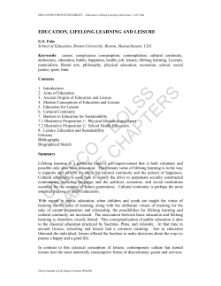 Education, Lifelong Learning and Leisure