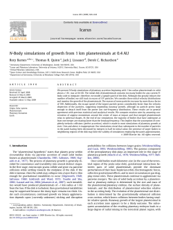 N-Body Simulations of Growth from 1 km Planetesimals at 0.4 AU.