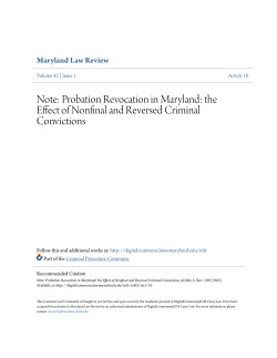 Probation Revocation in Maryland