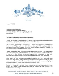 October 21, 2016 Honorable Eric Garcetti, Mayor