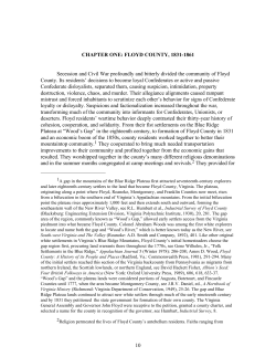 CHAPTER ONE: FLOYD COUNTY, 1831