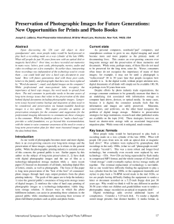 Preservation of Photographic Images for Future Generations: New