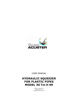MU-71-10E Hydraulic Squeezer for plastic pipes Model 30