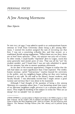 A Jew Among Mormons - Dialogue: A Journal of Mormon Thought