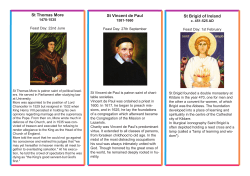St Thomas More St Vincent de Paul St Brigid of Ireland