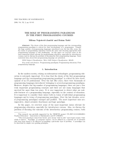 THE ROLE OF PROGRAMMING PARADIGMS IN THE FIRST