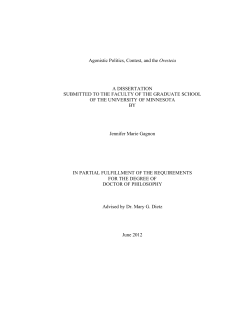 Jennifer M Gagnon Agonistic Politics, Contest, and the