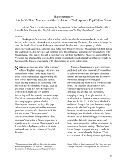 Shakespearanity: Macbeth`s Third Murderer and the Evolution of