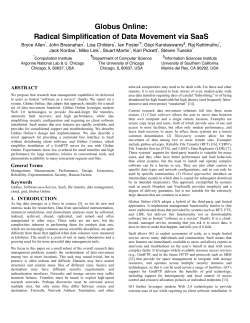Globus Online: Radical Simplification of Data