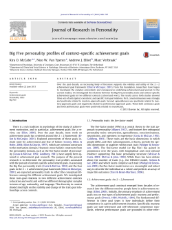 Big Five personality profiles of context-specific achievement