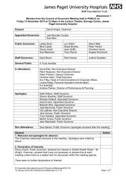 MINUTES OF MEETING OF GOVERNORS