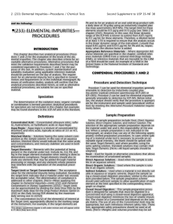 233> Elemental Impurities&ndash;Procedures as it will appear in the