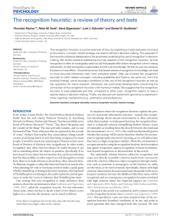 The recognition heuristic: a review of theory and tests