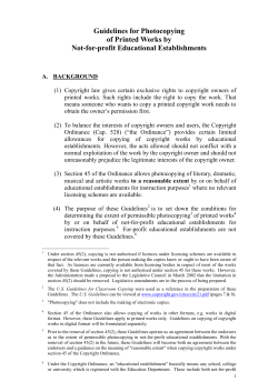 Guidelines for Photocopying of Printed Works by Not