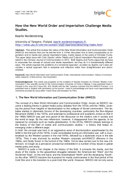 How the New World Order and Imperialism Challenge Media Studies.
