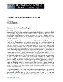 The Foreign-Trade Zones Program - Foreign Trade Zone Resource