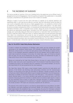 E ThE iNCiDENCE OF SUBSiDiES