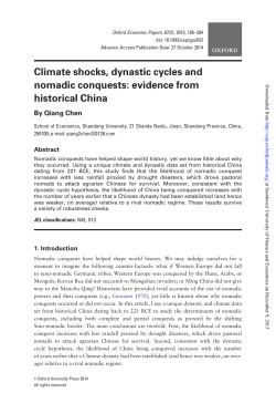 Climate shocks, dynastic cycles and nomadic conquests: evidence