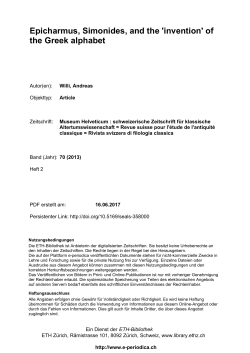 Epicharmus, Simonides, and the `invention` of the Greek alphabet