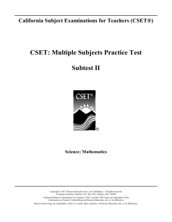 CSET: Multiple Subjects Practice Test Subtest II